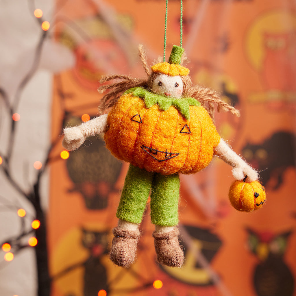 Pumpkin Trick-or Treater Ornament