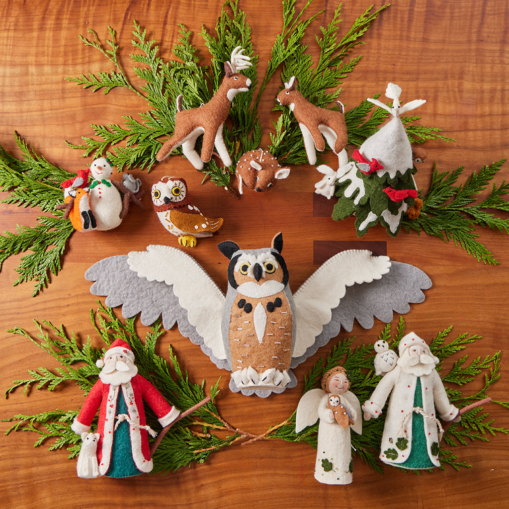 Woodland Santa Owl Ornament