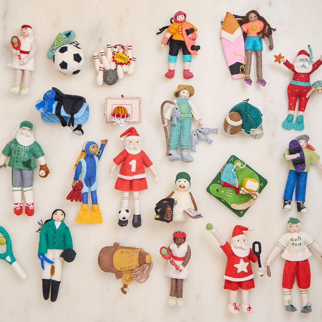 Tropical Snorkel Santa Ornament