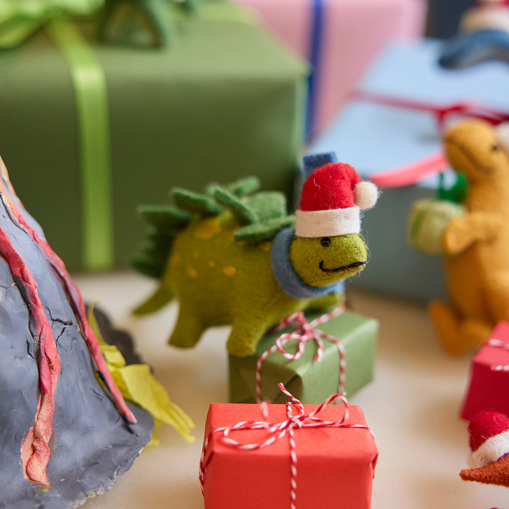 Santa Stegosaurus Ornament