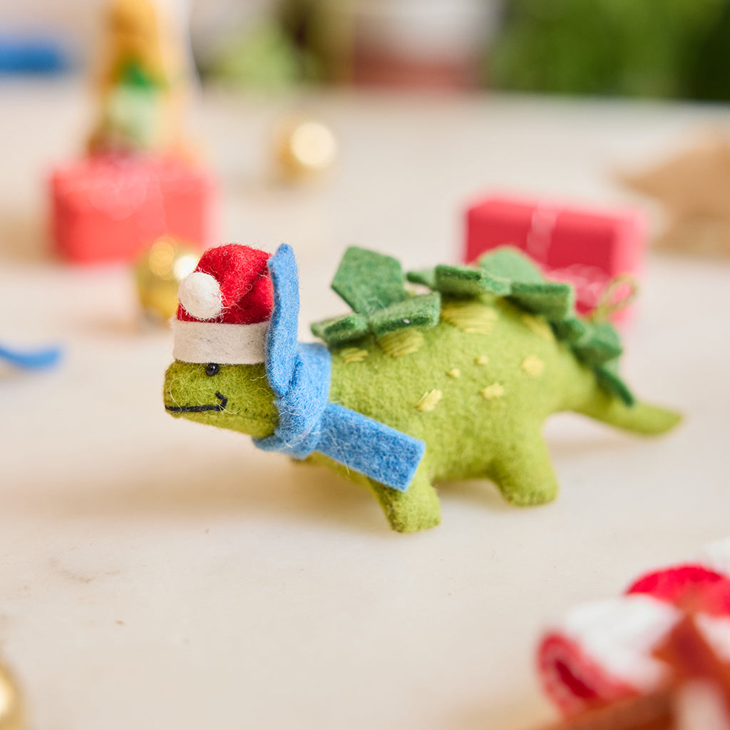 Santa Stegosaurus Ornament