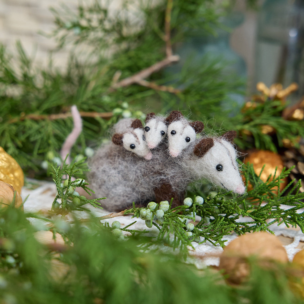Fuzzy Opossum Babies Ornament