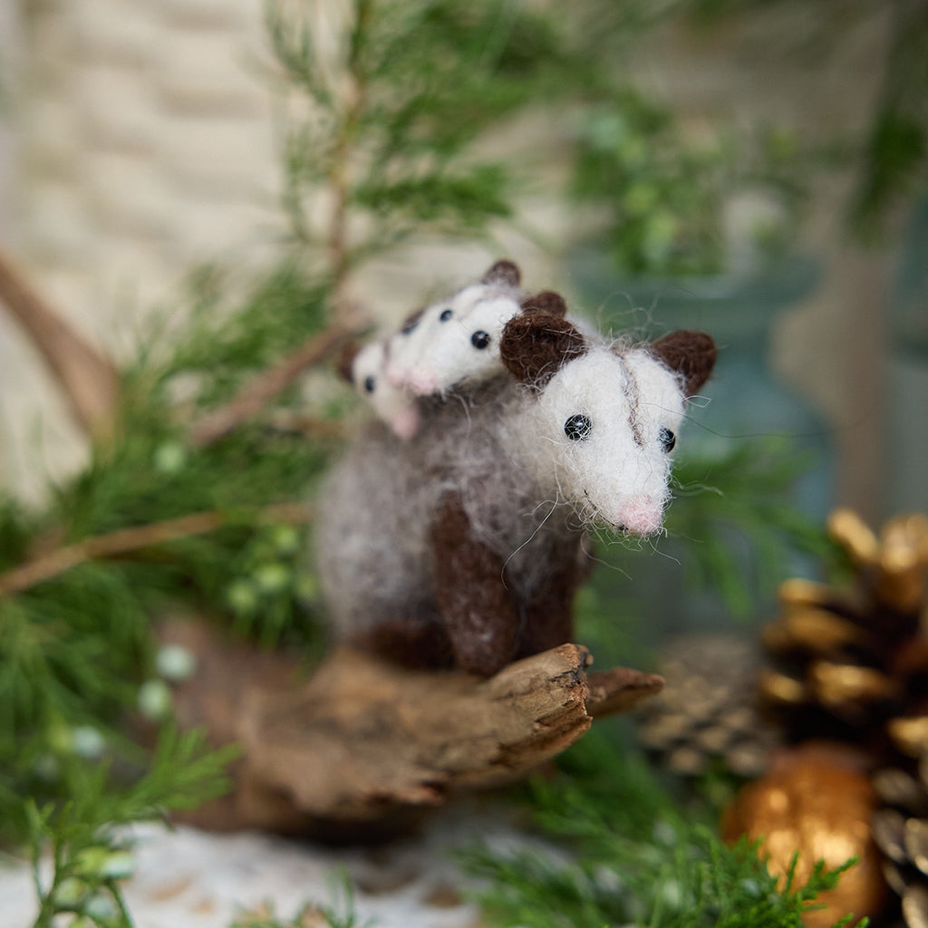 Fuzzy Opossum Babies Ornament