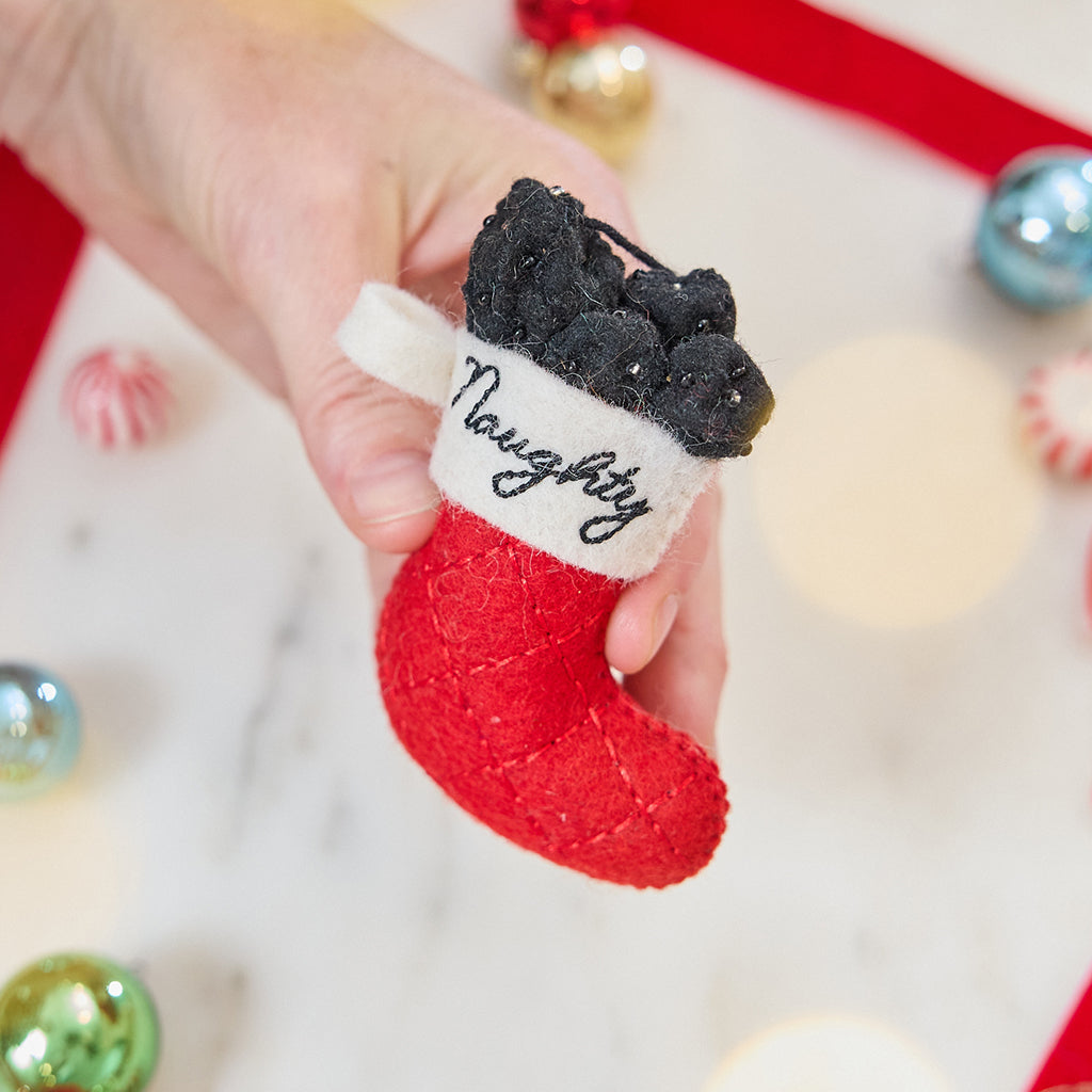 Naughty Stocking Coal Ornament