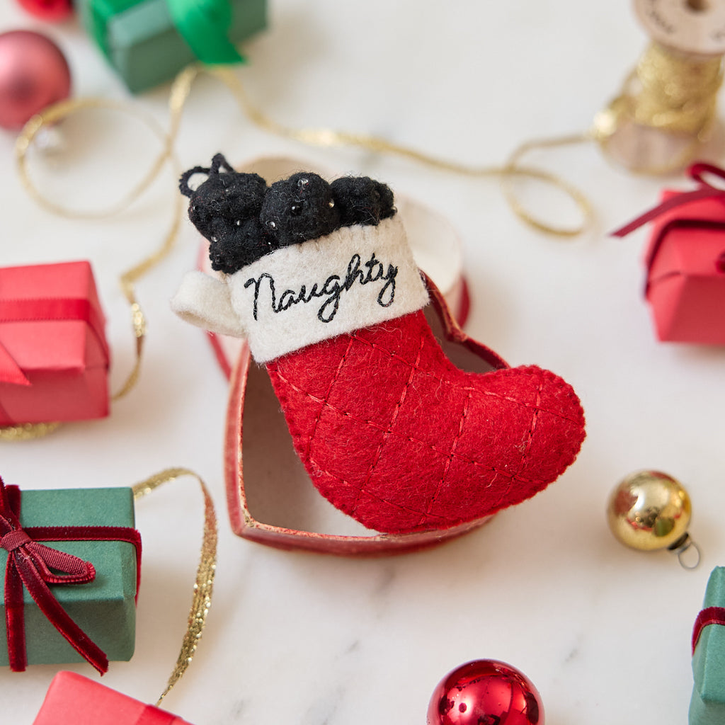 Naughty Stocking Coal Ornament