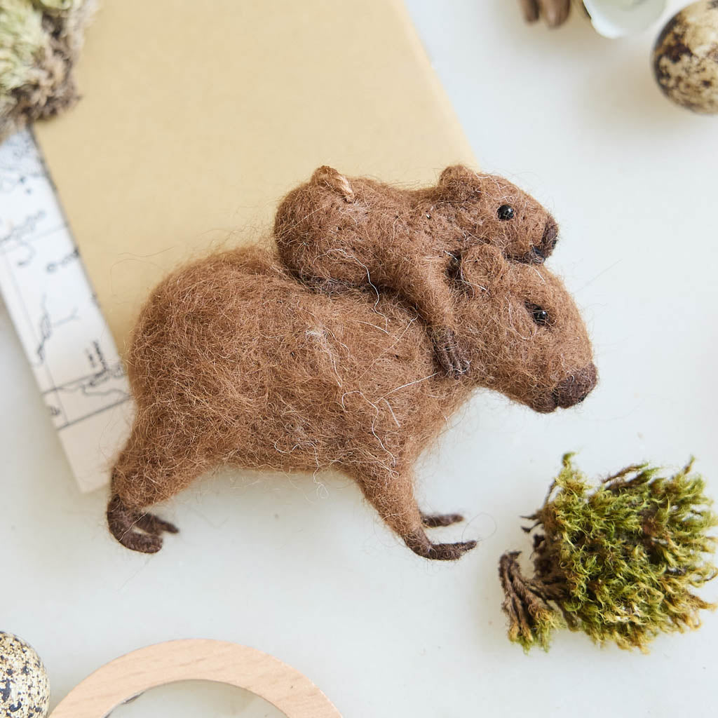 Fuzzy Capybara Baby Ornament