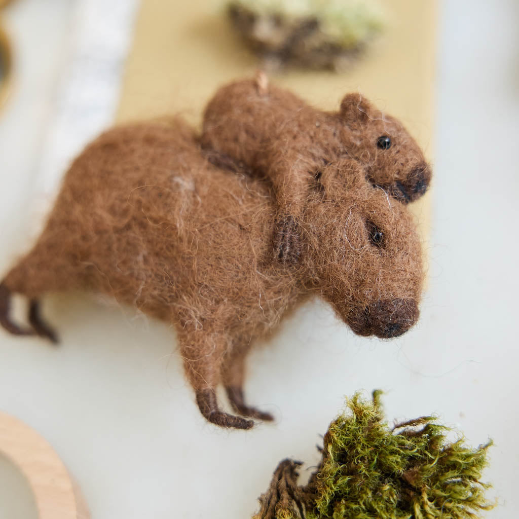 Fuzzy Capybara Baby Ornament