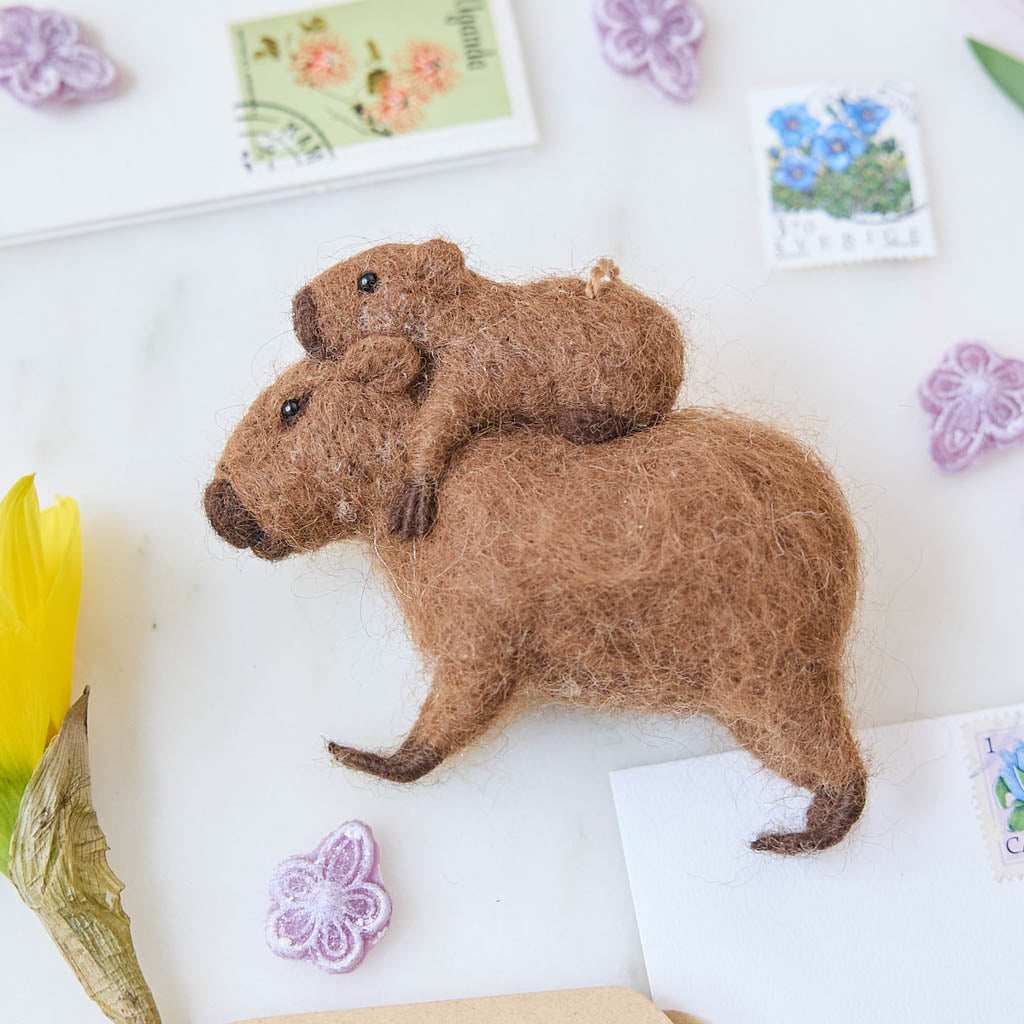 Fuzzy Capybara Baby Ornament