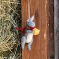 Gray Holiday Bunny Ornament