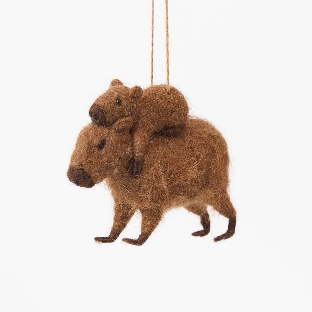 Fuzzy Capybara Baby Ornament