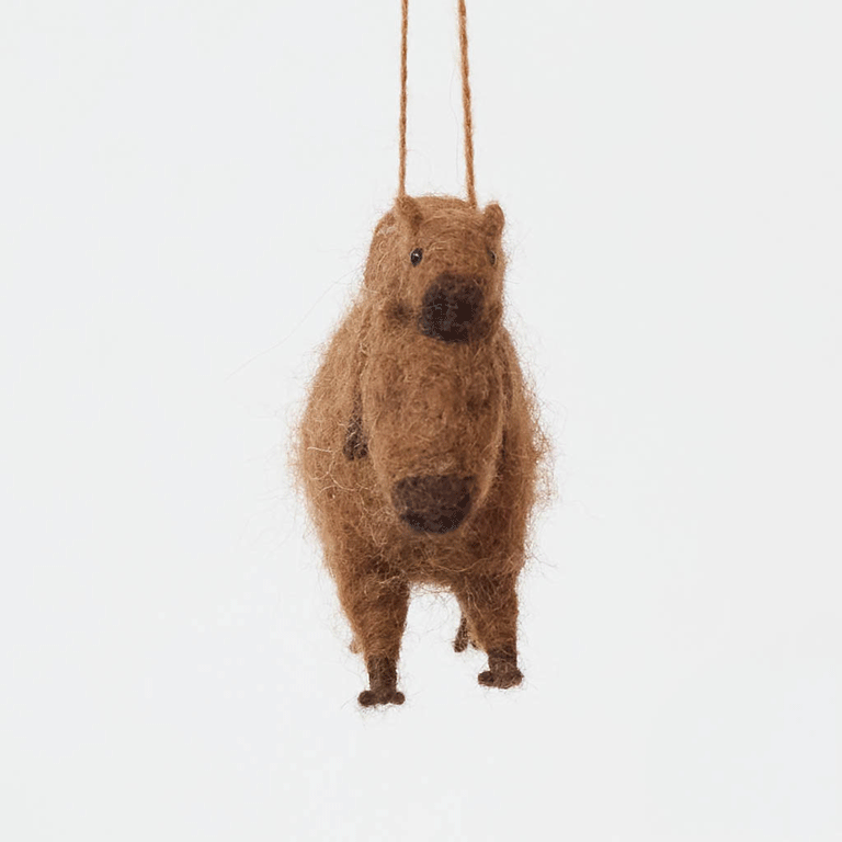 Fuzzy Capybara Baby Ornament