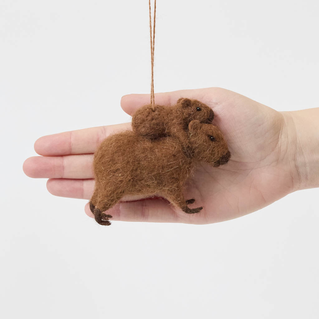 Fuzzy Capybara Baby Ornament