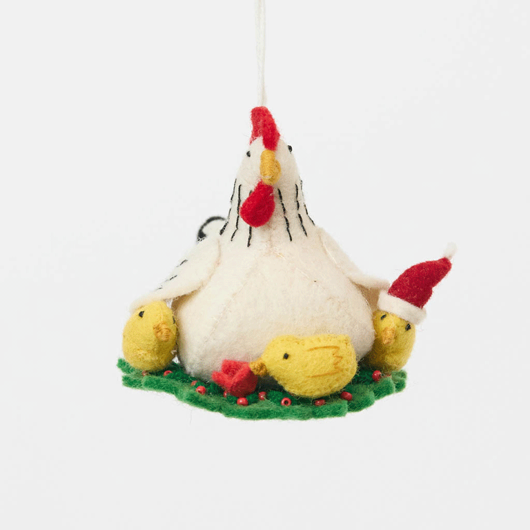 Holiday Hen Chicks Ornament