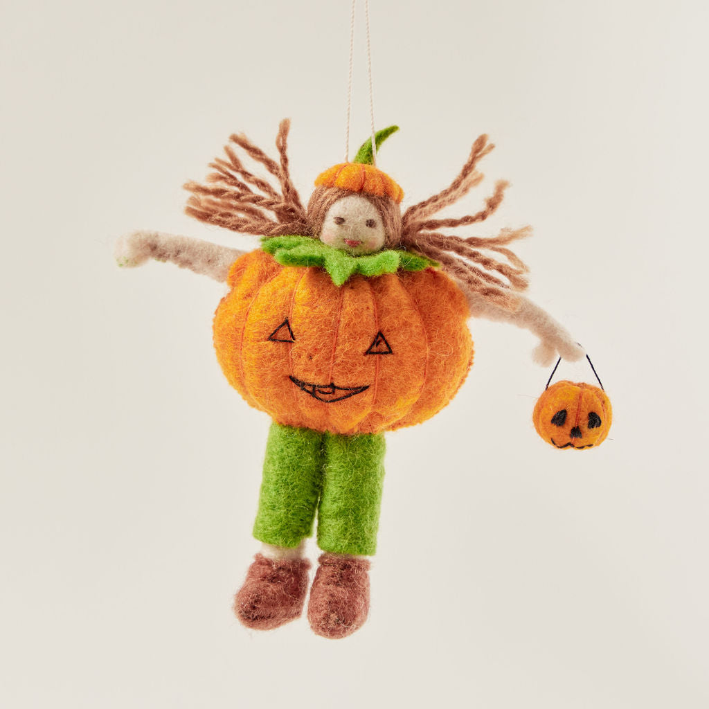 Pumpkin Trick-or Treater Ornament