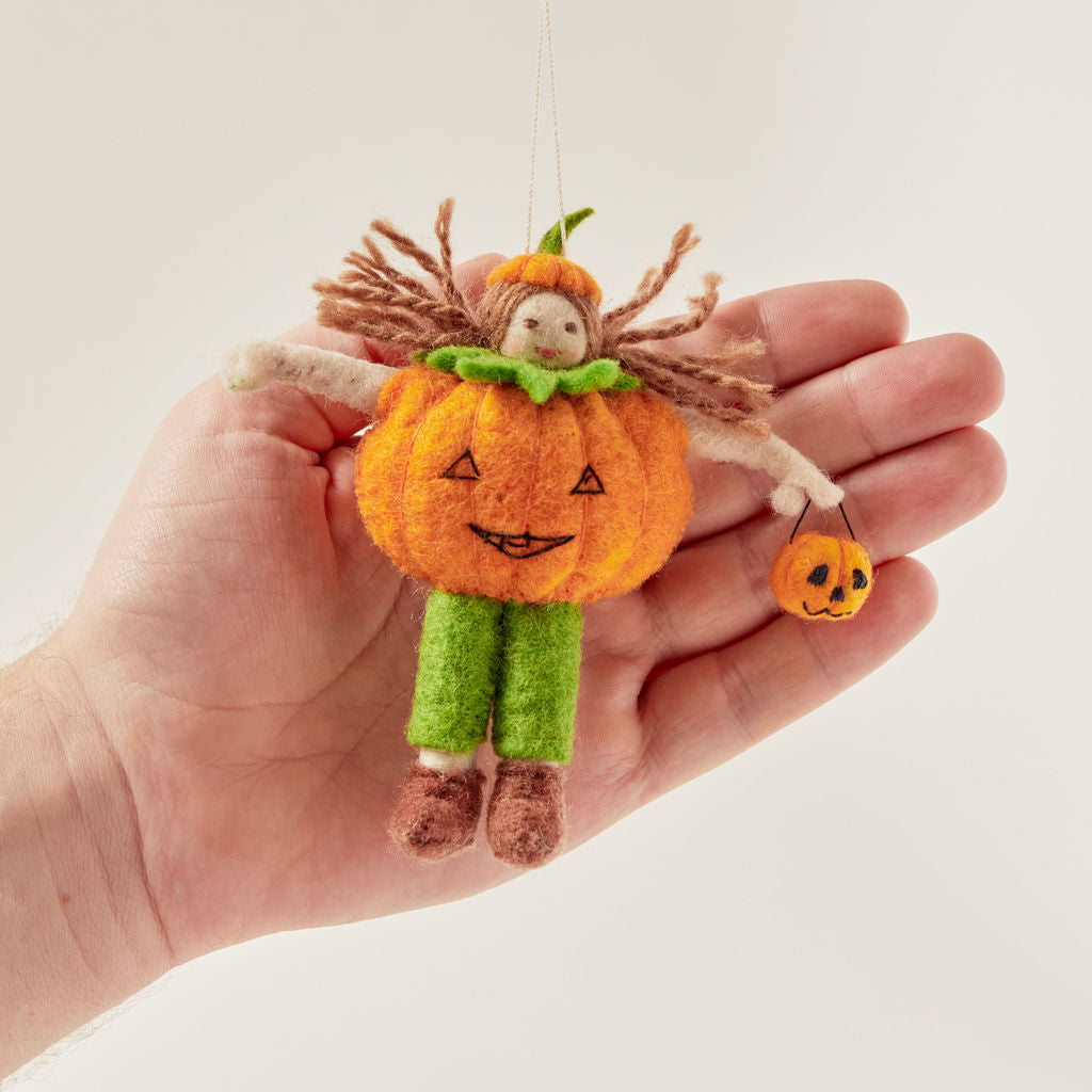 Pumpkin Trick-or Treater Ornament