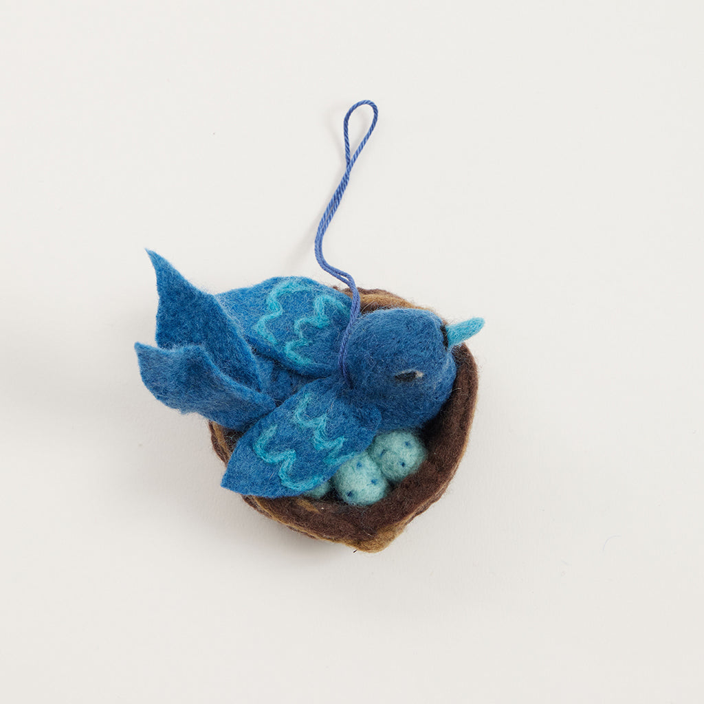 Bluebird Nest Eggs Ornament