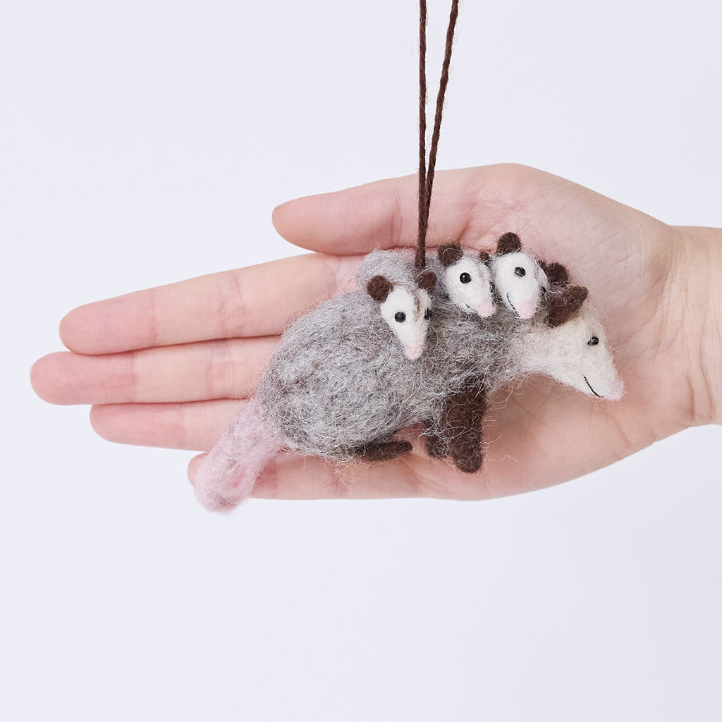 Fuzzy Opossum Babies Ornament