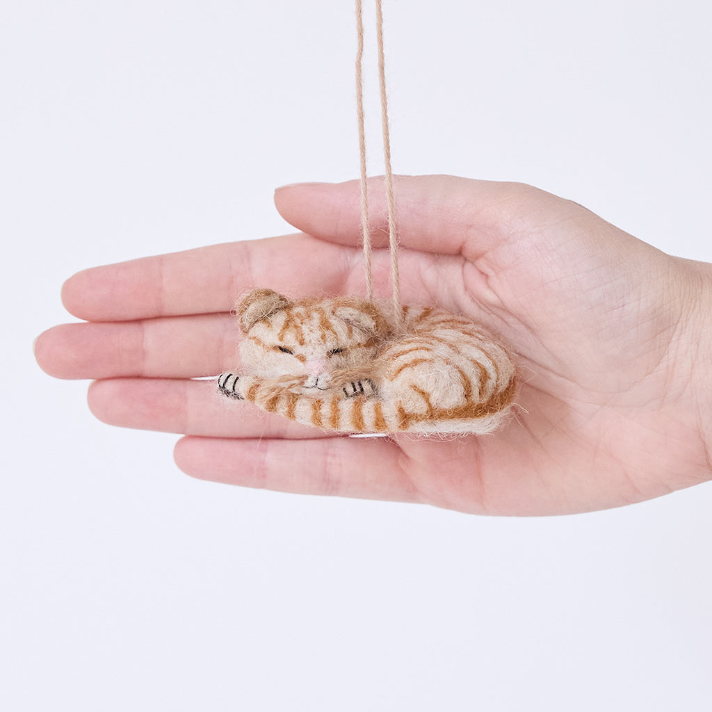 Sleepy Orange Cat Ornament